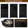 Bathroom Floor Cabinet Wooden Storage Cupboard with Adjustable Shelf & Doors