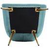 Modern Accent Chair Pinstripe Leaning Back Velvet Leisure Armchair Metal Legs