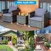 3 PCS Patio Wicker Bistro Set Outdoor Rattan Sofa Set Conversation Furniture
