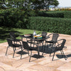 Garden Bistro Furniture Table Rattan Chairs Variable Shape with Umbrella Hole
