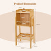 3 Tier Bamboo Bookshelf Free Standing Tall Bookcase Storage Organizer Rack Shelf
