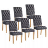 1/2/4/6 Dining Chairs Armchair High Back Linen/Velvet Upholstered Wood Legs Home