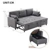 Pull Out Sofa Bed L Shape Corner Sofa with Reversible Chaise with Storage Grey