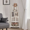 White Corner Ladder Shelving Unit 5Tier Storage Display Stand Bookcase Bookshelf