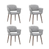 2Pcs Upholstered Kitchen Chairs w/ Hollow Back Dining Room Armrest Side Chairs