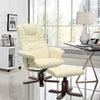 Leather Recliner Chair Armchair Lounge Swivel Sofa Chair W/ Footstool Metal Base