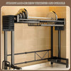 2-Tier Stainless Steel Dish Multifunctional Black with Drip Tray for Kitchen