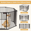 8 Panel Fireplace Fence Baby Pet Safety Gate Playpen Adjustable Room Divider