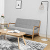 Mid Century Wooden Frame 2 Seater Sofa Small Love Seat Chair Settee Armchair
