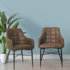 Set of 2 Faux Leather/Suede Dining Chairs Metal Legs Reception Restaurant Chair