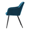 Pair of Blue Velvet Dining Chairs with Arm rest Kitchen Dining Room Chairs
