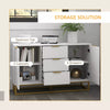 Modern Storage Cabinet Freestanding Cupboard Dresser with 3 Drawers