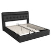 4ft6 Double Ottoman Gas Lift Up Upholstered Bed Frame W/ Storage Headboard Black