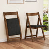 Foldable Dining Chair Set of 2 Accent Armless Kitchen Chair-Grey