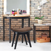 Make-Up Stool Dressing Chair with Curved Seat Cushion Wooden Desk Stool