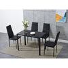 3 Colours Dining Table and 4 / 6 Padded Chairs Set Home Kitchen Furniture New