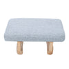 Small Linen Fabric Padded Footstool Footrest Pouffe Wooden Leg StoolHall Chair