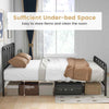 King Size Rustic Metal Bed Frame Mattress Foundation w/Metal Slats Support