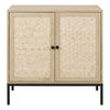 80cm Sideboard Buffet Cabinet Floor Storage Cabinet with 2 Bamboo Woven Doors