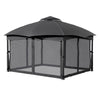 4x3.25m Metal Garden Gazebo Steel Frame Pergola Outdoor Sun Shade Shelter Canopy