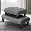 Linen Fabric Bench Footstool Ottoman Footrest Soft Children Stool Low Chair Seat