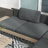 3 Piece L Shaped Garden Sofa Set with Table Cushions Outdoor Patio Furniture Set