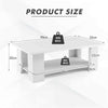 2-tier Modern Coffee Table Center Cocktail Table-White