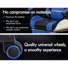 Gaming Office Chair 12 RGB LED Massage Computer Seat Footrest Blue