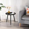 Round Metal Side End Table Living Room With Shelf Bedside Nightstand