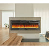 Black Glossy Tempered Glass Panel Electric Fireplace Inset/Wall Mounted/12 Flame