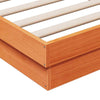 Lechnical Bed Frame Wax Brown 160x200 Solid Wood Pine,Bed Frame,Bed G7A6