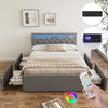 4ft6 Ottoman Storage Bed Frame With USB Port & Led Light & Bluetooth Speaker Atu
