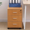 Office Filing Cabinet Pedestal Under Desk Storage Unit 3 Drawers Castors Beech