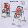 Folding Baby High Chair Convertible Infant Dining Chair Adjustable-Colorful