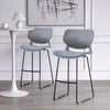 Set of 2 Pieces Upholstered Plastic Barstools Kitchen Dining Bar Chairs Seats UK