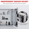 LED Bathroom Mirror Cabinet With Bluetooth Shaver Socket Large Storage 1050x650