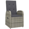 Swpsd Reclining Garden Sofa Chairs with Cushions 2 pcs Grey Poly Rattan U9R3