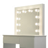 Dressing Table Set Makeup Desk w/ LED Mirror Stool 4 Drawers Vanity Table White