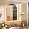 Traditional Arched Wall Mirror Gold Baroque Inspired Carved Framed Vanity Mirror