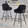2* Velvet Bar Stools Breakfast Bar stool Pub Chairs Padded Seat Metal Leg CLIPOP