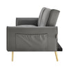 Lora Sofa Bed 3 Seater Faux Leather Click Clack with 2 Cup Holders - Grey