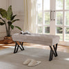 Modern Ottoman Bench Fabric Padded Footrest Entry Hallway Shoe Bench Window Seat