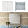 Fog-free Bathroom LED Lighted Makeup Shaver Mirror Cabinet with Glass Shelves UK