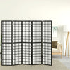 Folding 5-Panel Room Divider Japanese Style 200x170 Black Shoji J8D6
