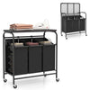 Rolling Laundry Basket Clothes Storage Laundry Hamper-Grey