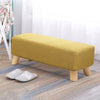 Small Linen Fabric Padded Footstool Footrest Pouffe Wooden Leg StoolHall Chair