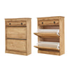 Panana Solid Pine Shoe Cabinet Storage Cupboard Wooden Organizer with 1 Drawer