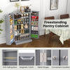 COSTWAY 41” Tall Pantry Cabinet Kitchen Storage Cabinet with Doors-Grey