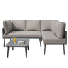 Outdoor Patio L-Shaped Sectional Sofa With Glass Coffee Table Furniture Sets
