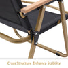 Black Folding Camping Chair Steel Frame Lightweight Portable Outdoor Picnic BBQ